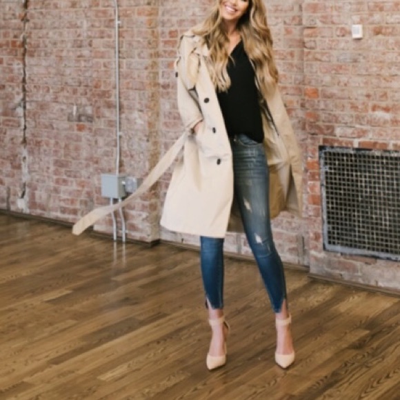 Etophe Studios Tan Trench Coat with Black Buttons - Picture 5 of 6